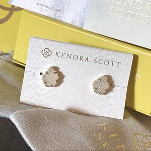Kendra Scott Tessa Gold Stud Earrings in Iridescent Drusy